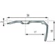 Nez de marche strié à visser 6V - 36x18 mm - longueur 3000 mm