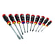 Jeu de 10 tournevis Plat, Phillips® et Pozidriv® avec manche bimatière T-J10