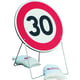Panneau de chantier BK14 650 T1 Limitation De Vitesse 30 Km/H Avec Pied Et 2 Sac De Lestage