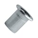 Écrou à sertir aveugle tête plate crantée END inox A2