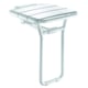 Siège de douche rabattable avec pied aluminium époxy blanc