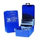 Coffret de 25 forets métaux laminés HSS - Plage de diamètres 1 à 13 mm