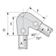 Raccord KEEKLAMP coude d'angle aigu - 44,3 mm