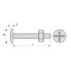 Boulon poêlier tête ronde large fendue en croix NFE 25129 ISO 4032 Zingué 6 x 30 mm - Coque de 50 pièces