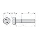 Vis tête hexagonale filetage partiel ISO 4014 classe 8,8 brut