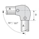 Raccord KEEKLAMP coude orientable 0° à 11° - 42,4 mm