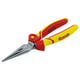 Pince à becs demi-ronds isolé manche bi-matière - Longueur totale : 200 mm - Longueur des becs : 74 mm