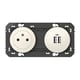Prise de courant appareillage DOOXIE avec chargeur 2 USB 2P+T +