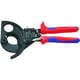 Pince coupe-câble à cliquet avec manche bimatière 280 mm