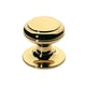 Bouton de porte stylisé laiton poli PVD diamètre 75 mm
