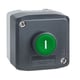 Boîte à boutons poussoir affleurant avec couvercle Harmony série XAL - vert - étiquette "MARCHE" - XALD102