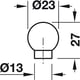 Bouton de meuble boule polyamide diamètre 23 mm blanc