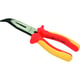 Pince à bec demi-rond VDE isolée 1000V manche bi-matière - Longueur totale : 200 mm - Type des becs : coudé,long - Longueur des becs : 70 mm