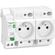 Disjoncteur embrochable avec deux prises de courant RESI9 XE - 1P+N - 16A - 230V