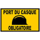 Plaque de signalisation de chantier en PVC rigide 330 x 200 mm - Port du casque obligatoire
