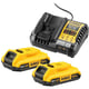 Pack batteries et chargeur pour outillage électroportatif DCB1104D2-QW - 2 batteries 18V 2Ah XR - chargeur