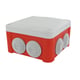 Boîte de dérivation étanche OPTIBOX 960° rouge 1/4 de tour - 100 x 100 x 55 mm - rouge et gris