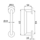 Poignée de tirage tubulaire angle vif sur rosace inox