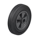 Roue de manutention à moyeu lisse noir VPP caoutchouc plein