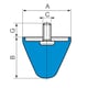 Butée progressive conique - Diamètre : 25.5 mm - Hauteur : 19 mm - Charge de pression maximale : 1000 N - Filetage : M8