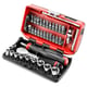 Coffret de douilles 1/4" avec cliquet R.181NANOPB - 38 pièces