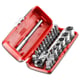 Coffret de douilles 1/4" 6 pans métriques et d'embouts de vissage avec cliquet R1PICO - 23 pièces