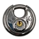Cadenas rond à clé - Coffre laiton - Anse acier - Largeur 70 mm - 2 clés