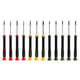 Jeu de 12 tournevis micro-précision : 4 plats + 3 Phillips® + 5 Torx®