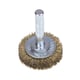 Brosse à fil circulaire ondulé en acier sur tige