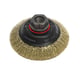 Brosse conique à fil ondulé en acier M14 - Ø extérieur 100 mm -  Ø du fil 0,3 mm