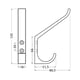 Patère design 2 têtes hauteur 135 mm - aluminium