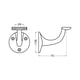 Support de rampe courbé déport 75 mm socle plat - aluminium - argent