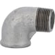 Coude 90° petit rayon galvanisé mâle femelle 92
