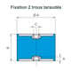 Butée cylindrique RADIAFLEX fixation à 2 trous taraudés - D.30 mm - Charge de pression maximale : 700 N - 520517