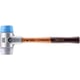 Massette SIMPLEX à embouts interchangeables en polyéthylène thermoplastique (TPE) souple bleu / moyen gris avec boîtier en aluminium manche en bois - 0,85 kg - 405 mm