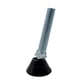 Vérin rotule noir - Ø filetage 10 mm - Longueur de la tige 50 mm - Ø patin 40 mm