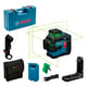 Laser 3 lignes 360° GLL 80-33 G Vert avec L-BOXX 80 mètres avec support LB 10, câble USB-C, batterie 3,7 V, platine de support, poche et clip de plafond