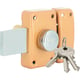 Verrou de sûreté à bouton City 25 à pêne rallongé 135 mm cylindre rond diamètre 23 mm longueur 45 mm