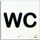 Pictogramme inscription braille ABS - wc - blanc