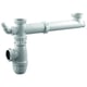 Tubulure d'évier 2 cuves avec siphon - Longueur : 160_360 mm - diamètre de raccordement : 40 mm - plastique