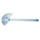 Rapporteur d'angle échancré gradué inox - Longueur de règle : 170 mm - Diamètre secteur : 90 mm