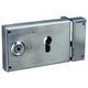 Serrure en applique  horizontale à fouillot inox à cylindre européen