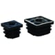 Embout plastique fileté M10 noir  carré 25 x 25 mm