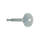 Clé pour batteuse à carré mâle acier zingué 4 mm