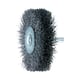 Brosse à fil circulaire plate non torsadé sur tige RBU - fil inox 0,3 mm - 100 x 10 mm - tige 6 mm