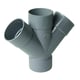 Culotte double parallèle et d'équerre 45° PVC femelle-femelle