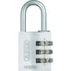 Cadenas à combinaison 3 molettes aluminium 145/30 largeur 31,5 mm argent
