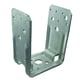 Embase de pied de poteau PU en U acier galvanisé largeur 100 mm hauteur 126 mm