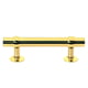 Poignée de tirage laiton poli verni entraxe 140 mm