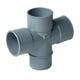 Culotte double parallèle PVC 87°30 mâle-femelle - 100 mm